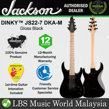Jackson JS22-7 DKA-M 7 String Dinky Body Special Edition Electric Guitar with Maple Fretboard - JS22 Gloss Black