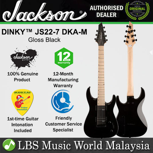 Jackson JS22-7 DKA-M 7 String Dinky Body Special Edition Electric Guitar with Maple Fretboard - JS22 Gloss Black