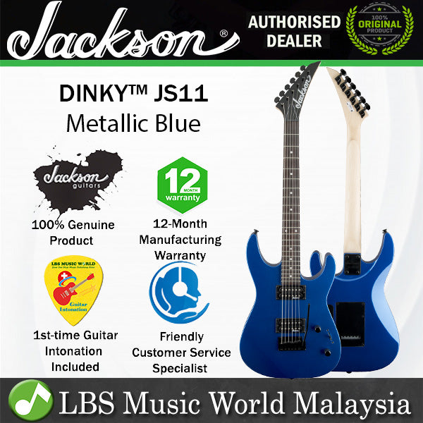 Jackson JS11 JS Series Dinky Electric Guitar 22 Fret Amaranth Fingerboard Metallic Blue (JS 11)