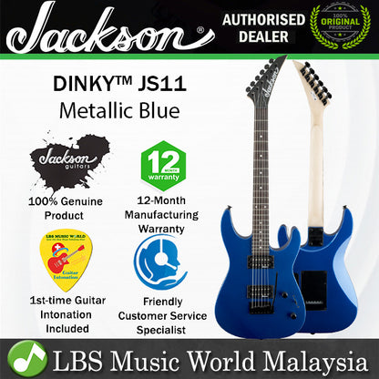 Jackson JS11 JS Series Dinky Electric Guitar 22 Fret Amaranth Fingerboard Metallic Blue (JS 11)