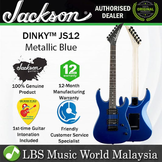 Jackson JS12 JS Series Dinky Guitar Electric 24 Fret Amaranth Fingerboard Metallic Blue (JS 12)