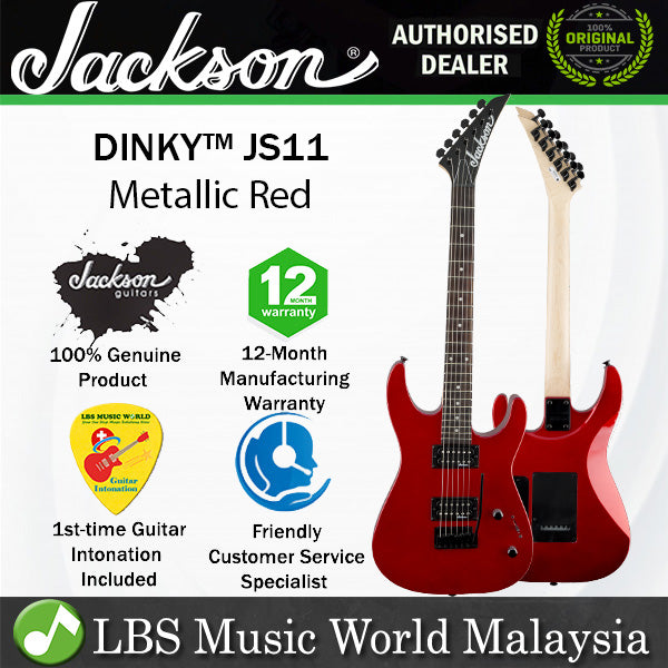Jackson JS11 JS Series Dinky Electric Guitar 22 Fret Amaranth Fingerboard Metallic Red (JS 11)