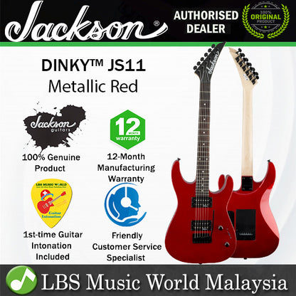 Jackson JS11 JS Series Dinky Electric Guitar 22 Fret Amaranth Fingerboard Metallic Red (JS 11)