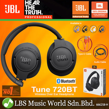 JBL Tune 720BT Wireless Bluetooth Over Ear Headphones with Built In Microphone (720 BT)