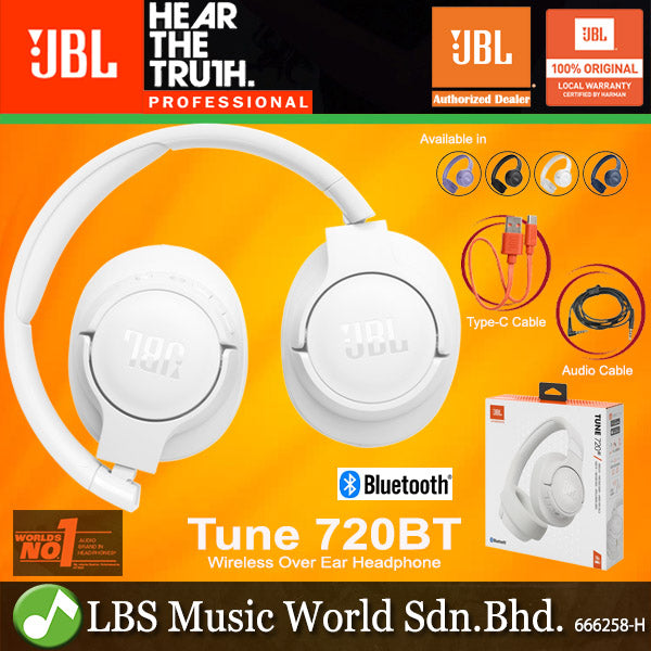 JBL Tune 720BT Wireless Bluetooth Over Ear Headphones with Built In Microphone (720 BT)