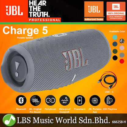 JBL CHARGE 5 Portable Waterproof Bluetooth Speaker with PartyBoost (Charge5)
