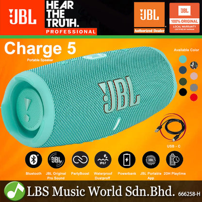 JBL CHARGE 5 Portable Waterproof Bluetooth Speaker with PartyBoost (Charge5)