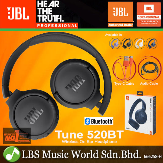 JBL Tune 520BT Wireless On Ear Headphones with Built-in Microphone and Bluetooth (520 BT)
