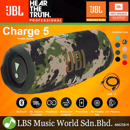 JBL CHARGE 5 Portable Waterproof Bluetooth Speaker with PartyBoost (Charge5)