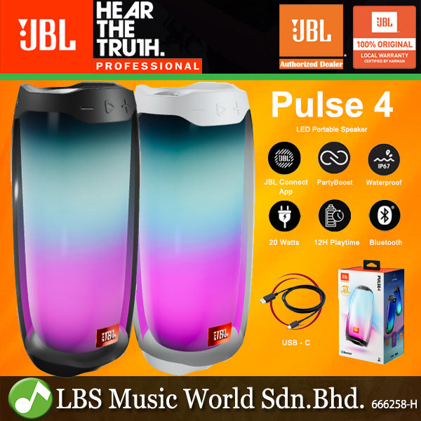 JBL Pulse 4 Wireless Waterproof Bluetooth Speaker with LED Light (Pulse4 Pulse 4)