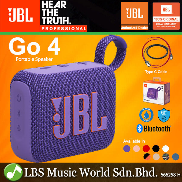 JBL GO 4 Ultra-portable Pro Sound with Punchier Bass and Bluetooth (GO4)