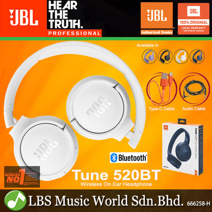 JBL Tune 520BT Wireless On Ear Headphones with Built-in Microphone and Bluetooth (520 BT)