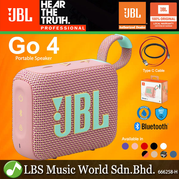 JBL GO 4 Ultra-portable Pro Sound with Punchier Bass and Bluetooth (GO4)