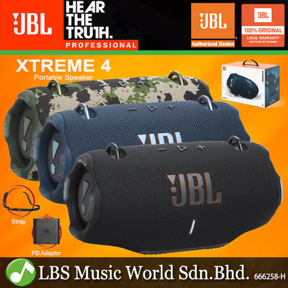 JBL Xtreme 4 Portable Rechargeable Bluetooth Speaker with Shoulder Strap and Built in Powerbank