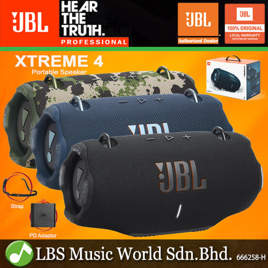 JBL Xtreme 4 Portable Rechargeable Bluetooth Speaker with Shoulder Strap and Built in Powerbank