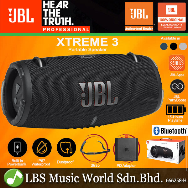 JBL XTREME 3 Portable Waterproof Wireless Bluetooth Speaker with Built in Powerbank