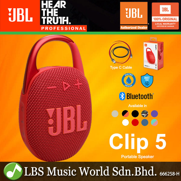 JBL CLIP 5 Ultra-portable Waterproof Bluetooth Speaker (Clip5)