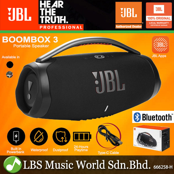 JBL BOOMBOX 3 Portable Rechargeable Wireless Bluetooth Speaker with Built in Powerbank