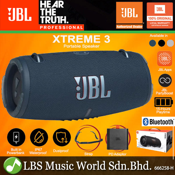 JBL XTREME 3 Portable Waterproof Wireless Bluetooth Speaker with Built in Powerbank