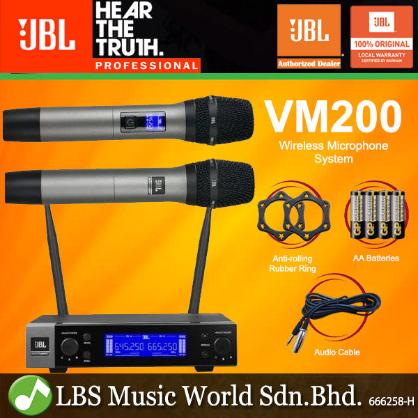 JBL VM200 UHF Wireless Dual Microphone System Suitable for Live Vocal Performance