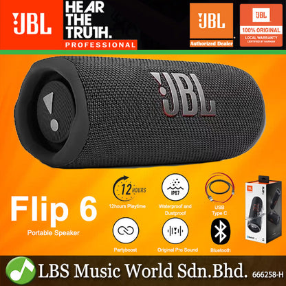 JBL FLIP 6 Portable Waterproof Bluetooth Speaker with PartyBoost (Flip6 Flip 6)