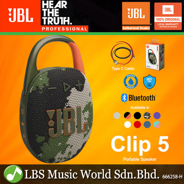 JBL CLIP 5 Ultra-portable Waterproof Bluetooth Speaker (Clip5)