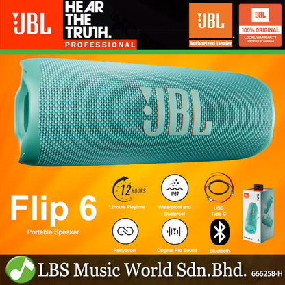JBL FLIP 6 Portable Waterproof Bluetooth Speaker with PartyBoost (Flip6 Flip 6)
