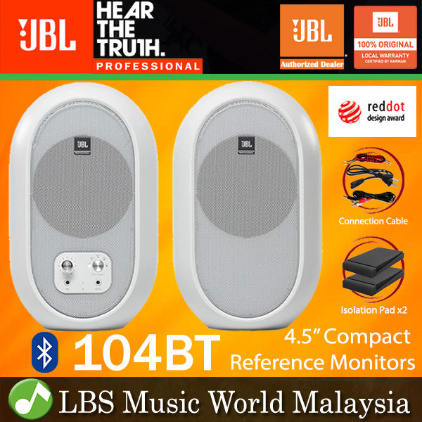 JBL 104-BT 4.5 Inch Compact Powered Monitors Reference Speaker with Bluetooth (104BT 104 BT)