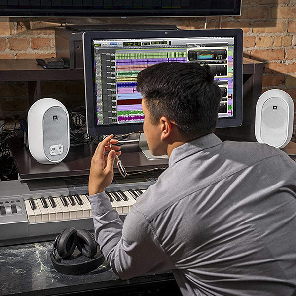 JBL 104-BT 4.5 Inch Compact Powered Monitors Reference Speaker with Bluetooth (104BT 104 BT)