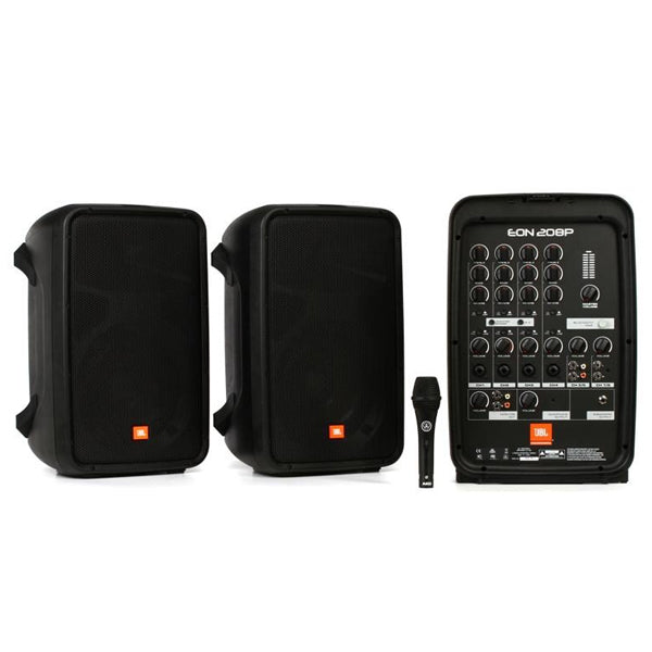 JBL EON208P 300W 8 Channel Powered Mixer Portable PA System Speaker with Bluetooth (Eon 208P EON208 P)