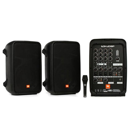 JBL EON208P 300W 8 Channel Powered Mixer Portable PA System Speaker with Bluetooth (Eon 208P EON208 P)