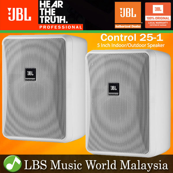 JBL Control 25-1 5 Inch 100 Volt Line Indoor or Outdoor Speaker White (Control 25)