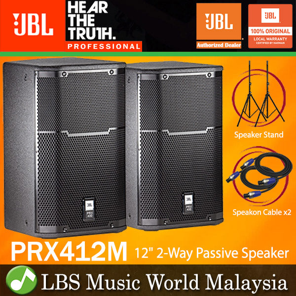 JBL PRX412M 1200W 12" Passive Speaker 2 Way Stage Monitor - Black (PRX412)
