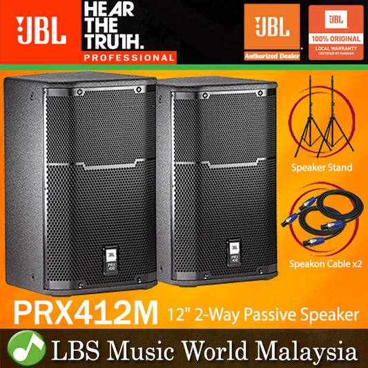 JBL PRX412M 1200W 12" Passive Speaker 2 Way Stage Monitor - Black (PRX412)