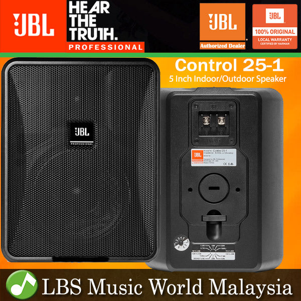 JBL Control 25-1 5 Inch 100 Volt Line Indoor or Outdoor Speaker Black (Control 25)