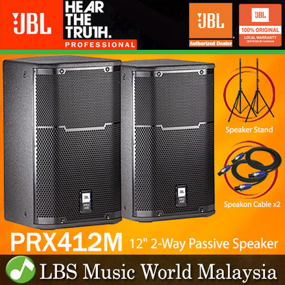 JBL PRX412M 1200W 12" Passive Speaker 2 Way Stage Monitor - Black (PRX412)