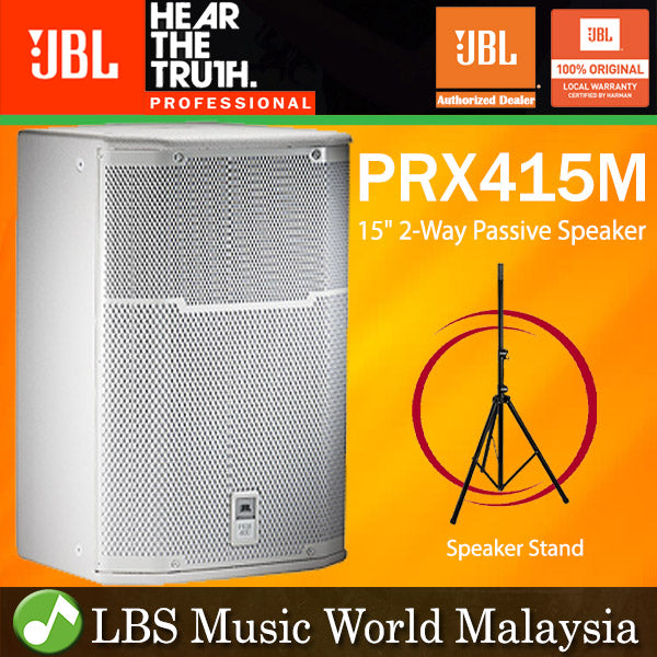 JBL PRX415M-WH 1200W 15" Passive Speaker 2 Way Stage Monitor - White (PRX415)
