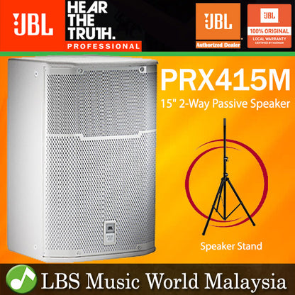 JBL PRX415M-WH 1200W 15" Passive Speaker 2 Way Stage Monitor - White (PRX415)