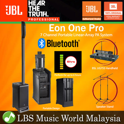 JBL EON ONE PRO 7 Channel Portable Linear-Array PA System with Wireless Microphone and Mic Stand
