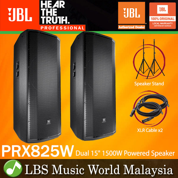 JBL PRX825W 1500W Dual 15” Powered Speaker 2 Way Full Range Loudspeaker with Wi-F (PRX825)