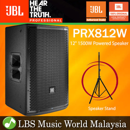 JBL PRX812W 1500W 12" Powered Speaker 2 Way Full Range Floor Monitor with Wi-Fi (PRX812)
