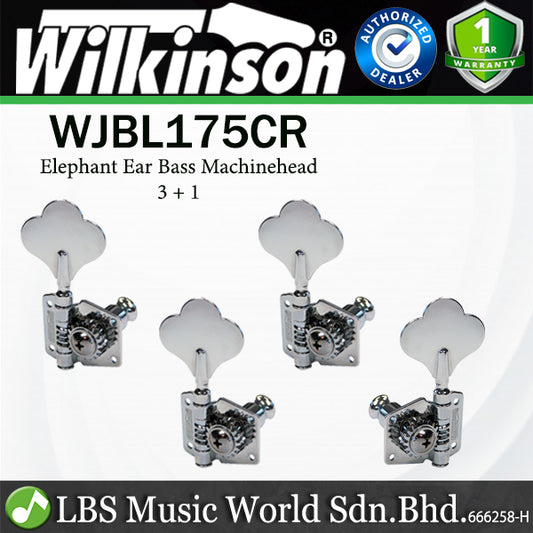Wilkinson WJBL175CR Elephant Ear Bass Guitar Machine Head Chrome 3+1 (WJBL 175CR)