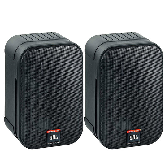 JBL C1 PRO Two Way Professional Compact Loudspeaker System Pair with VMA1240 240 Watt Bluetooth USB Mixer Amplifier (VMA 1240)