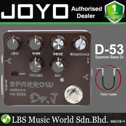 Joyo D-53 Dr.J Sparrow Bass Di Xlr And Drive Effect Guitar Pedal (D53 D 53)