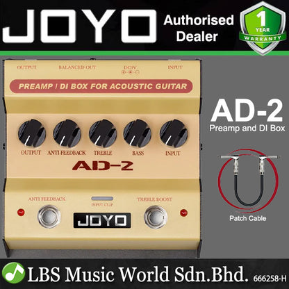 Joyo AD-2 Acoustic Guitar Preamp and Direct Box with Built in Dual Band EQ (AD2 AD 2)
