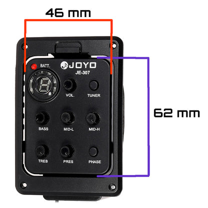 Joyo JE-307 5 Band Preamp EQ Pickup with Tuner for Acoustic Guitar (JE307 JE 307)