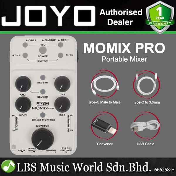 Joyo MOMIX PRO Portable Audio Mixer and USB Interface for Recording or Live Streaming