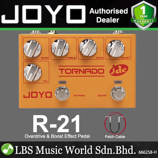Joyo R-21 Tornado Overdrive and Boost Dual Channel Electric Guitar Effect Pedal (R21)