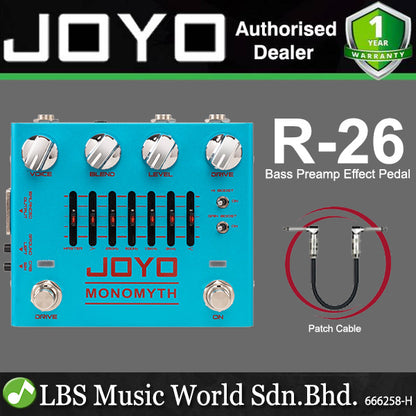 Joyo R-26 Monomyth Bass Preamp Multiple Tone Sculpting Electric Bass Guitar Effect Pedal (R26)