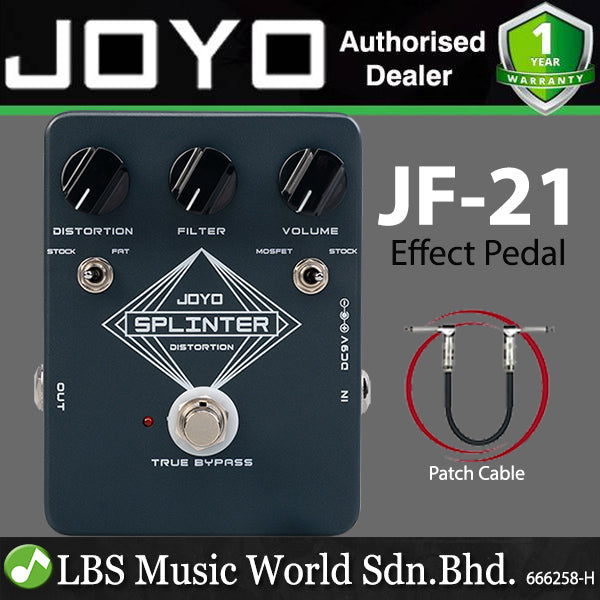 Joyo JF-21 Splinter Distortion True Bypass Pedal for Electric Guitar Effects (JF21 JF 21)